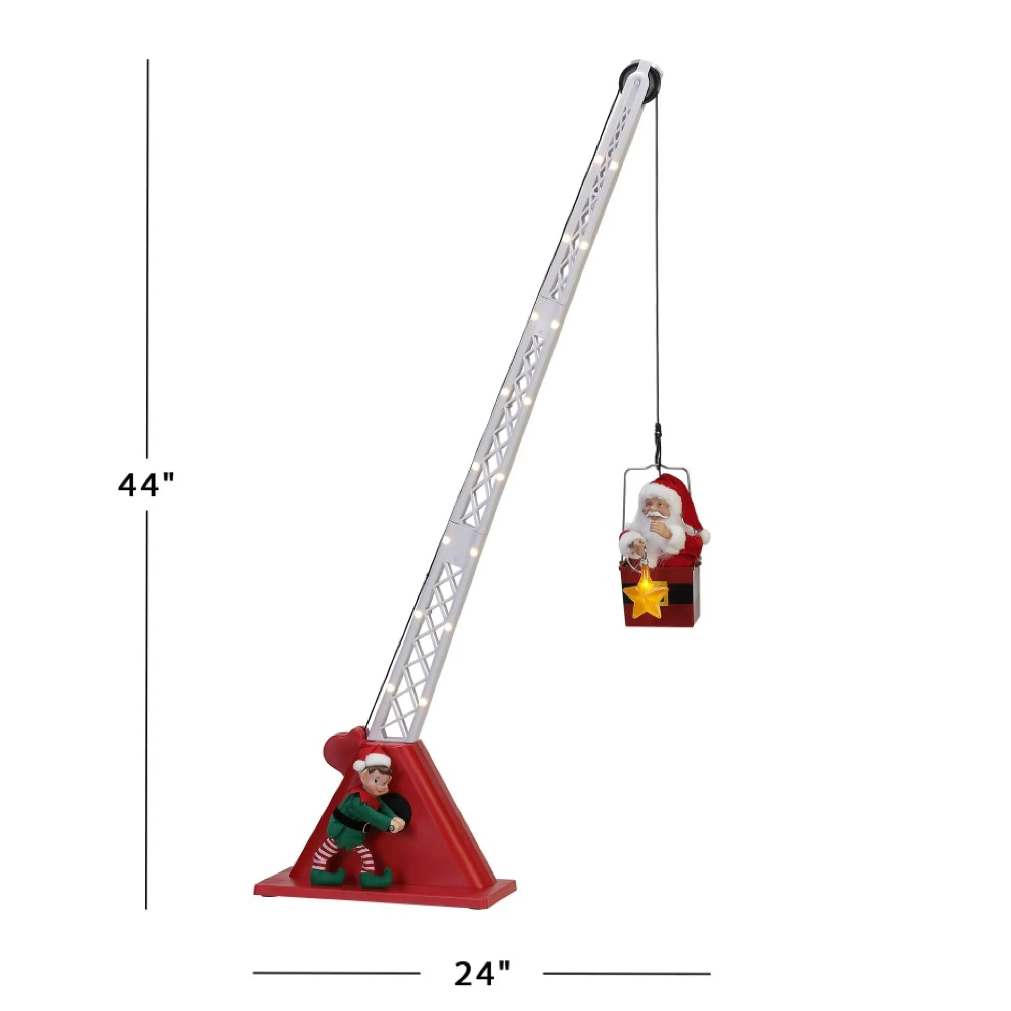 Mr. Christmas Musical Decor>44" Animated Christmas Crane - White Santa