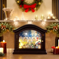 Mr. Christmas Music Boxes>12" Animated Mantel Music Box