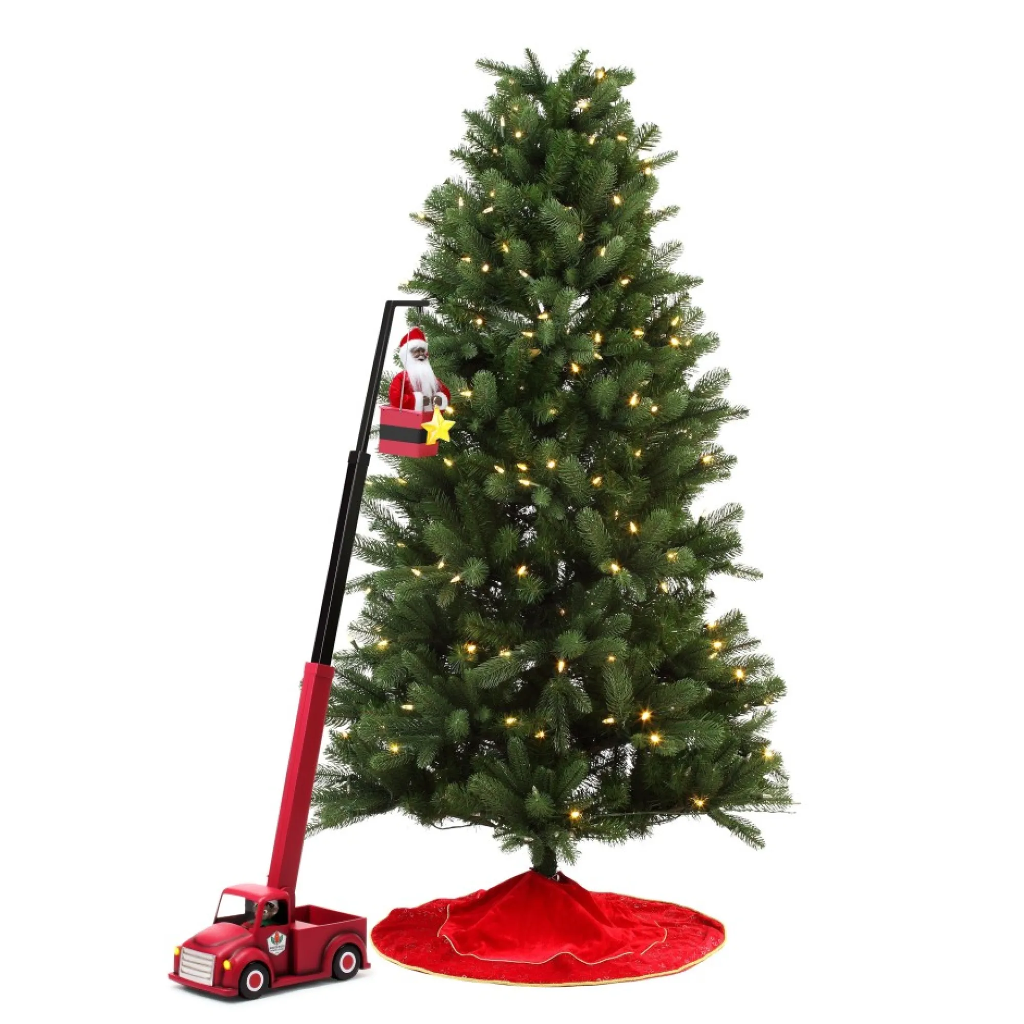 Mr. Christmas Musical Decor>43" Animated North Pole Lighting Crew - Black Santa