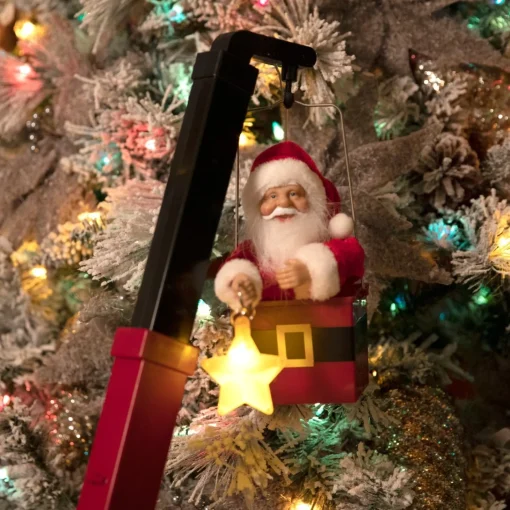 Mr. Christmas Musical Decor>43" Animated North Pole Lighting Crew - White Santa