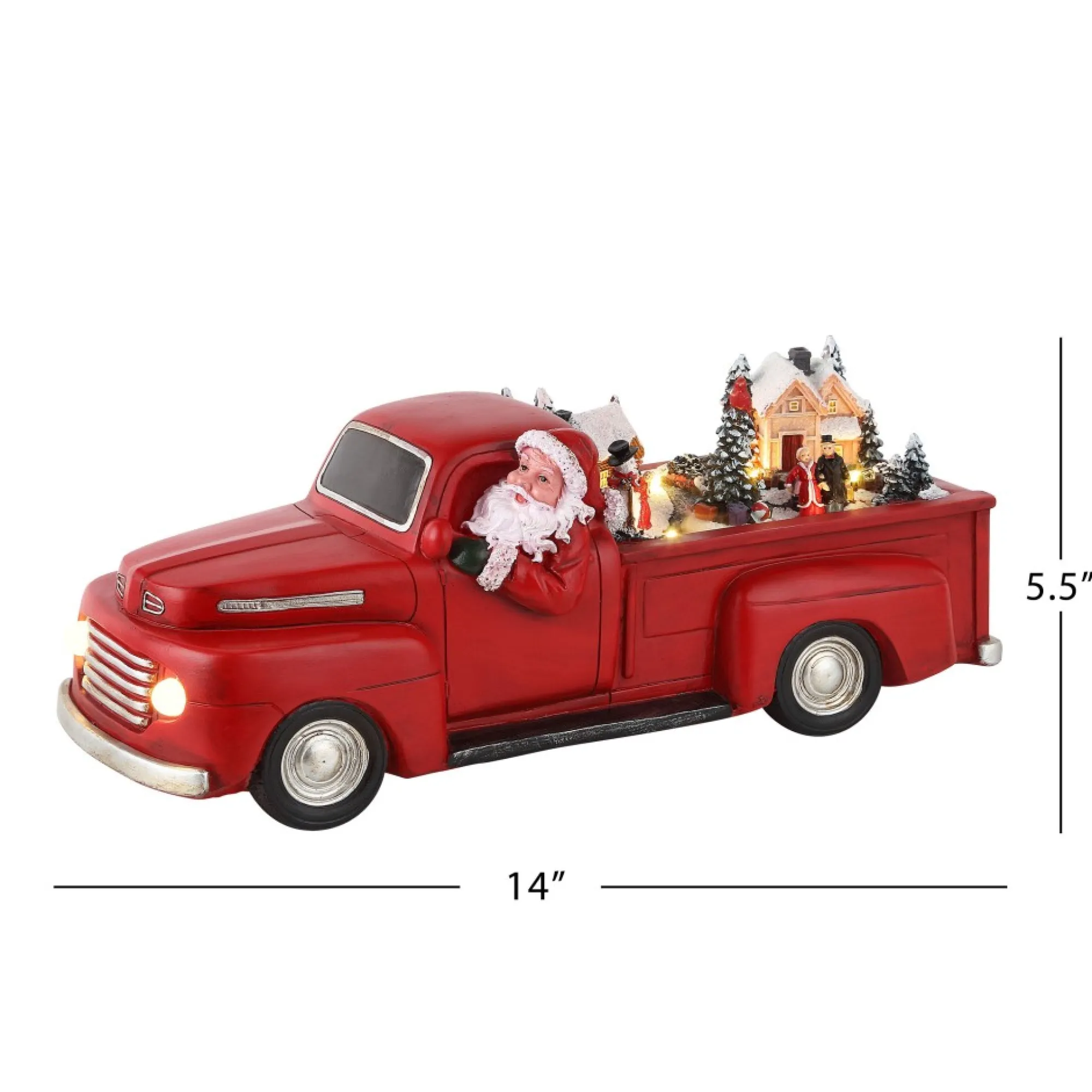 Mr. Christmas Trains & Trucks>14" Animated Nostalgic Red Truck - White Santa
