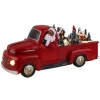 Mr. Christmas Trains & Trucks>11" Animated Nostalgic Red Truck - Black Santa