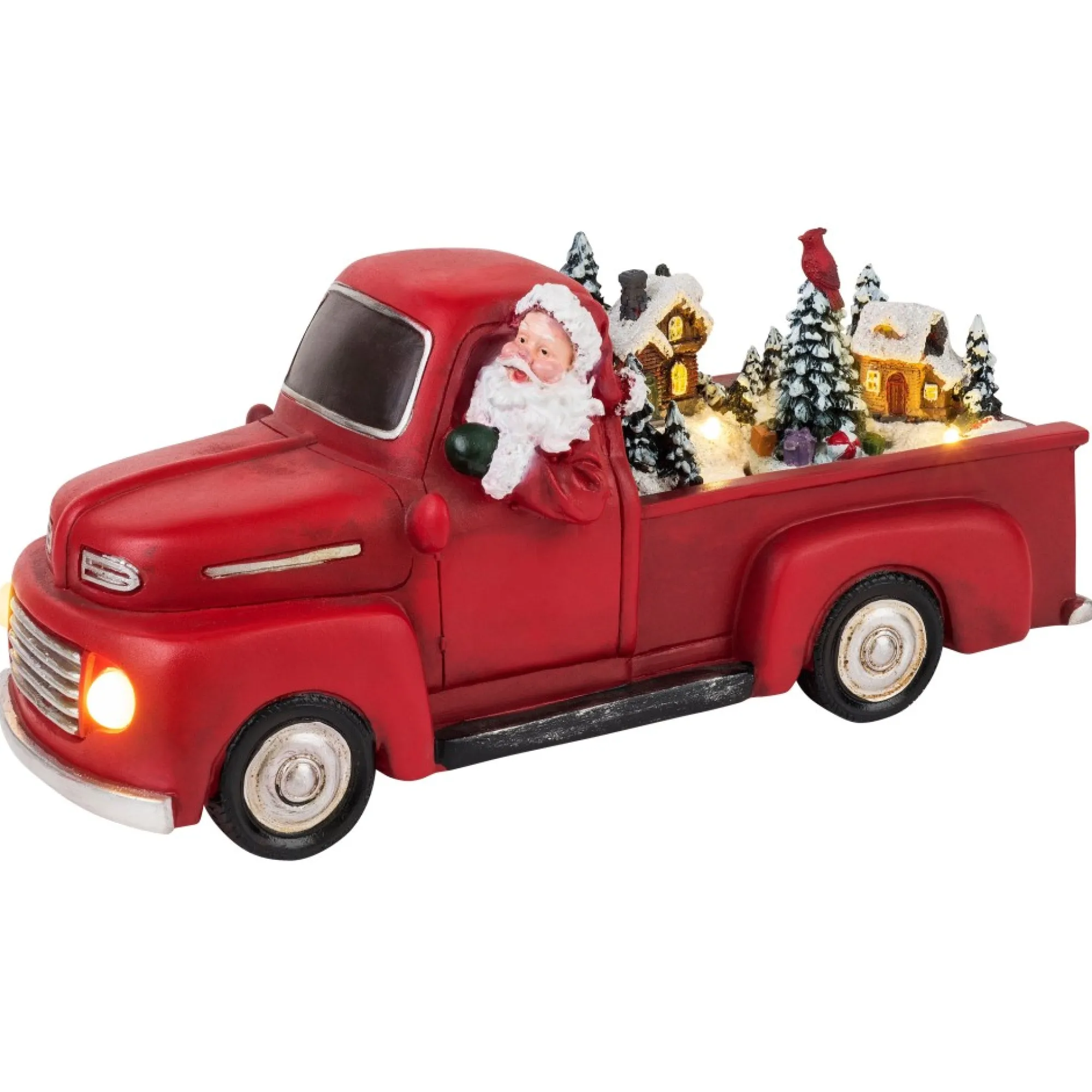 Mr. Christmas Trains & Trucks>11" Animated Nostalgic Red Truck - White Santa