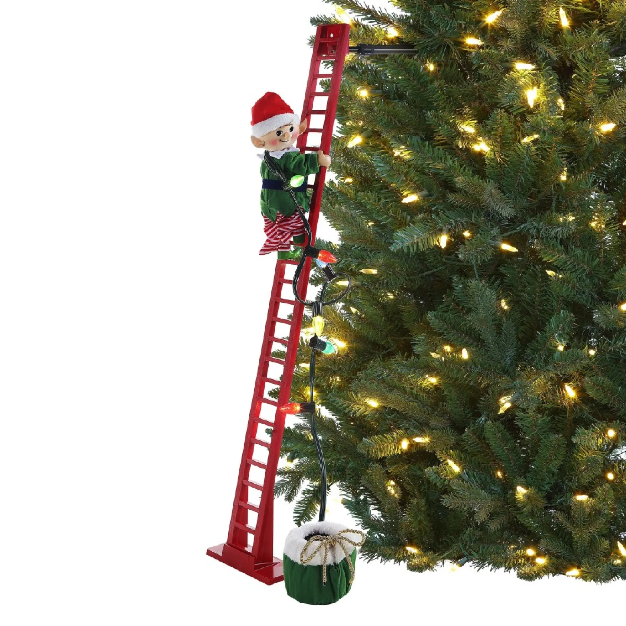 Mr. Christmas Super Climbers>43" Animated Super Climbing White Elf