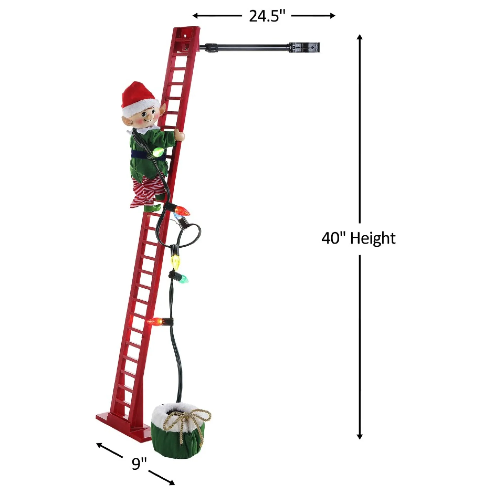 Mr. Christmas Super Climbers>43" Animated Super Climbing White Elf