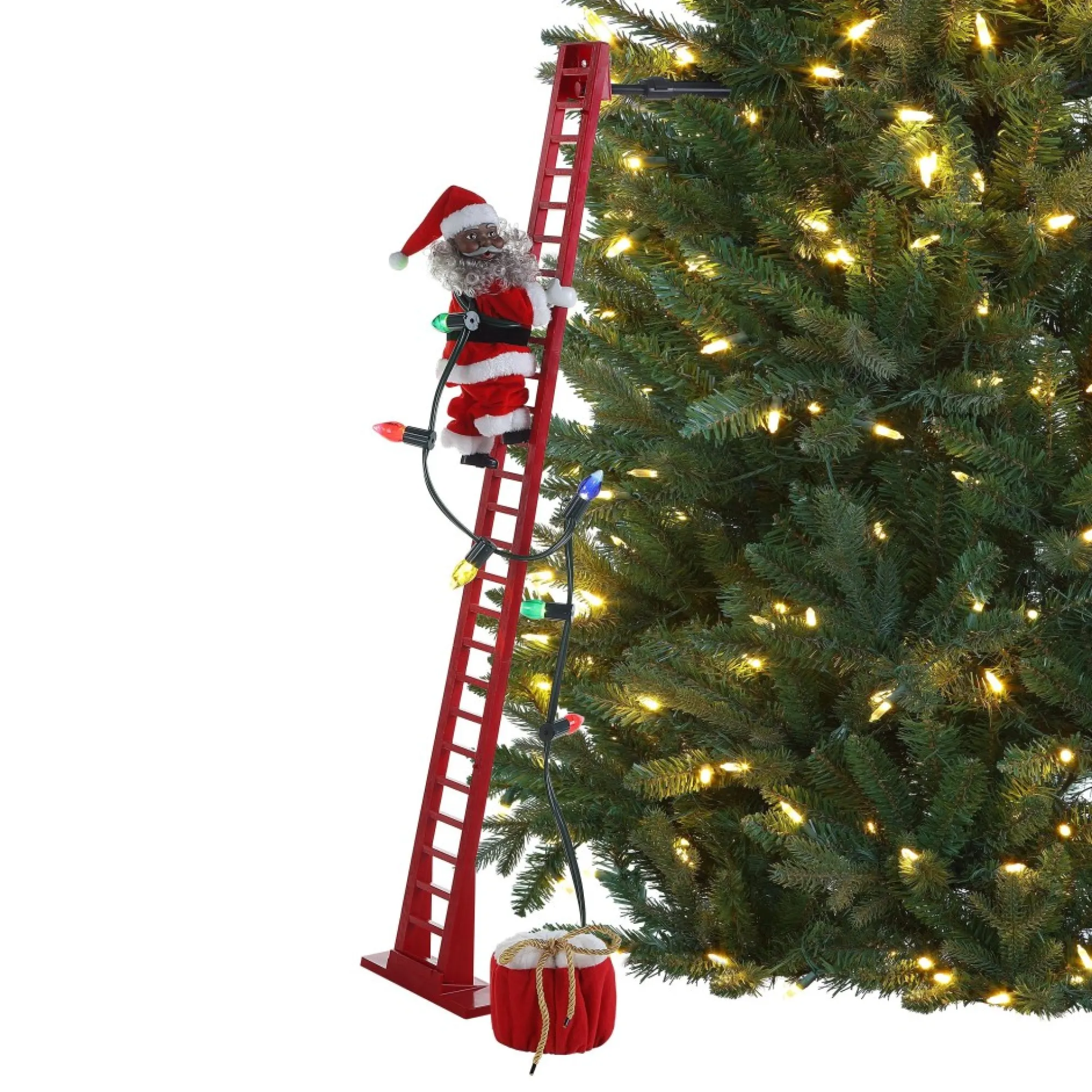 Mr. Christmas Super Climbers>43" Animated Super Climbing Sculpted Black Santa