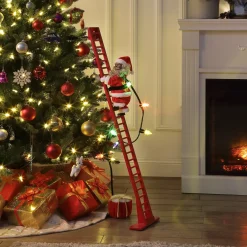 Mr. Christmas Super Climbers>43" Animated Super Climbing Sculpted Black Santa