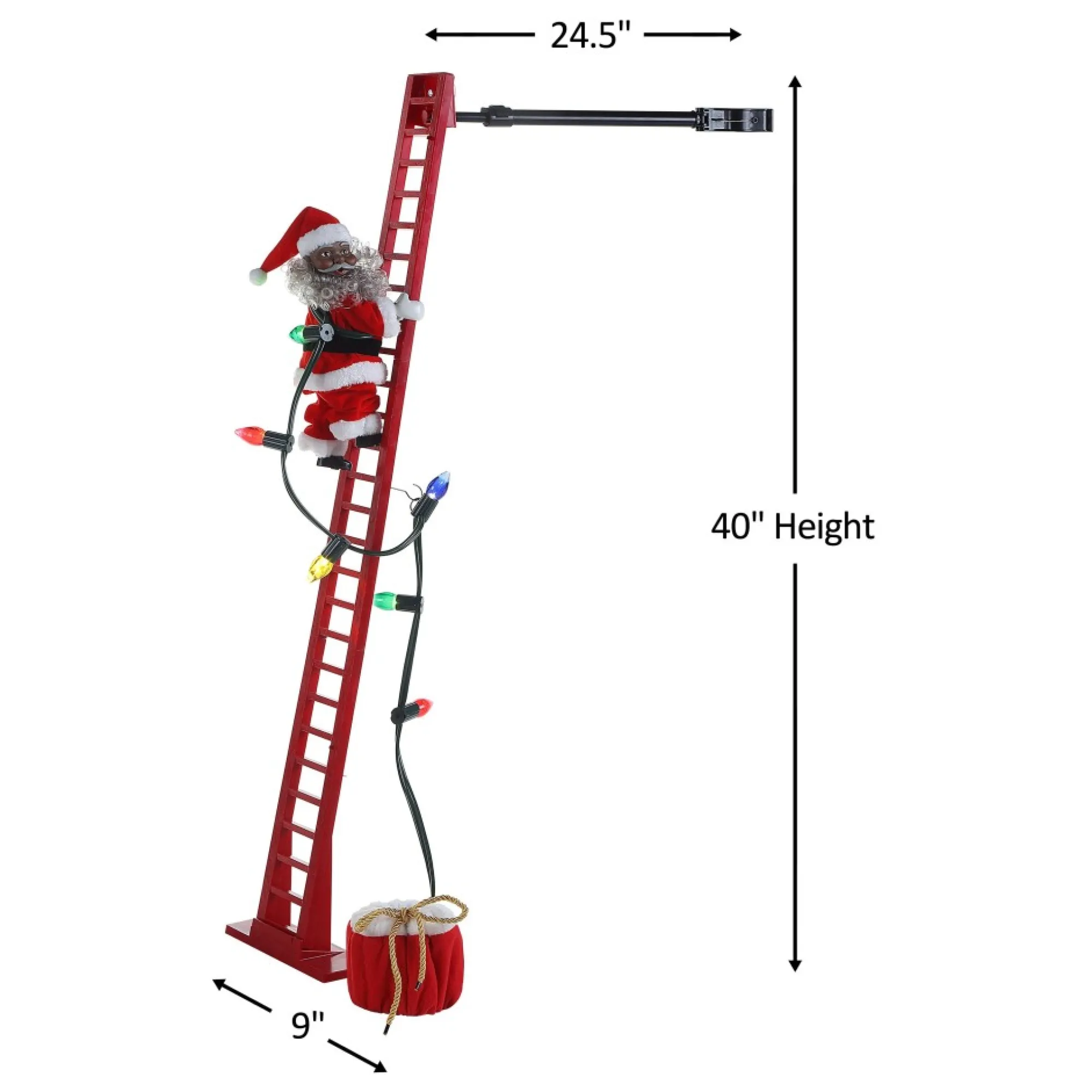 Mr. Christmas Super Climbers>43" Animated Super Climbing Sculpted Black Santa