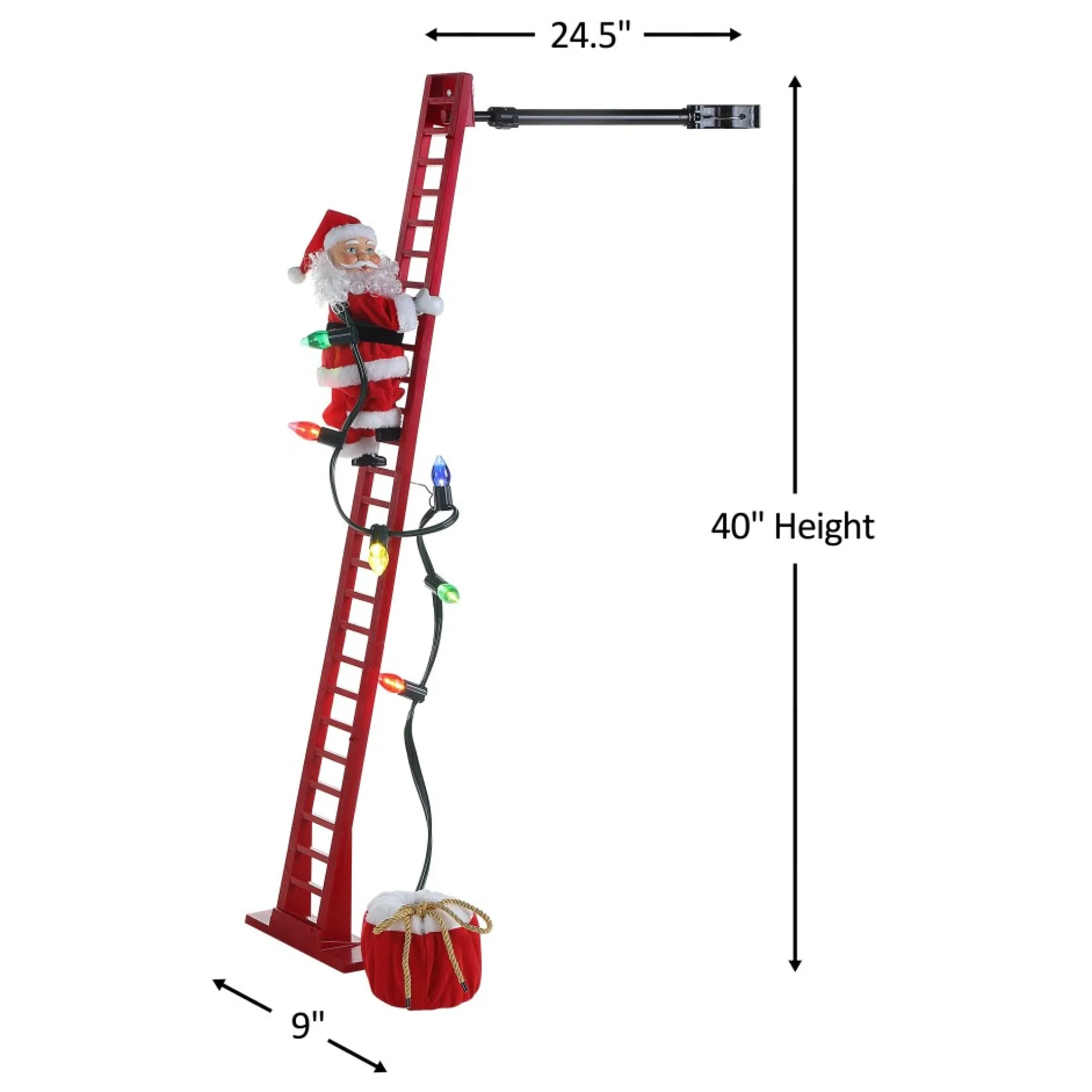 Mr. Christmas Super Climbers>43" Animated Super Climbing Sculpted White Santa