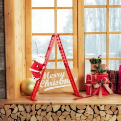 Mr. Christmas Climbers>17" Animated Tabletop Climbing White Santa