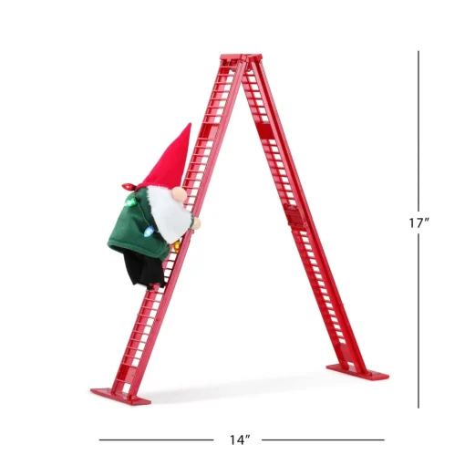 Mr. Christmas Musical Decor>17" Animated Tabletop Climbing Gnome