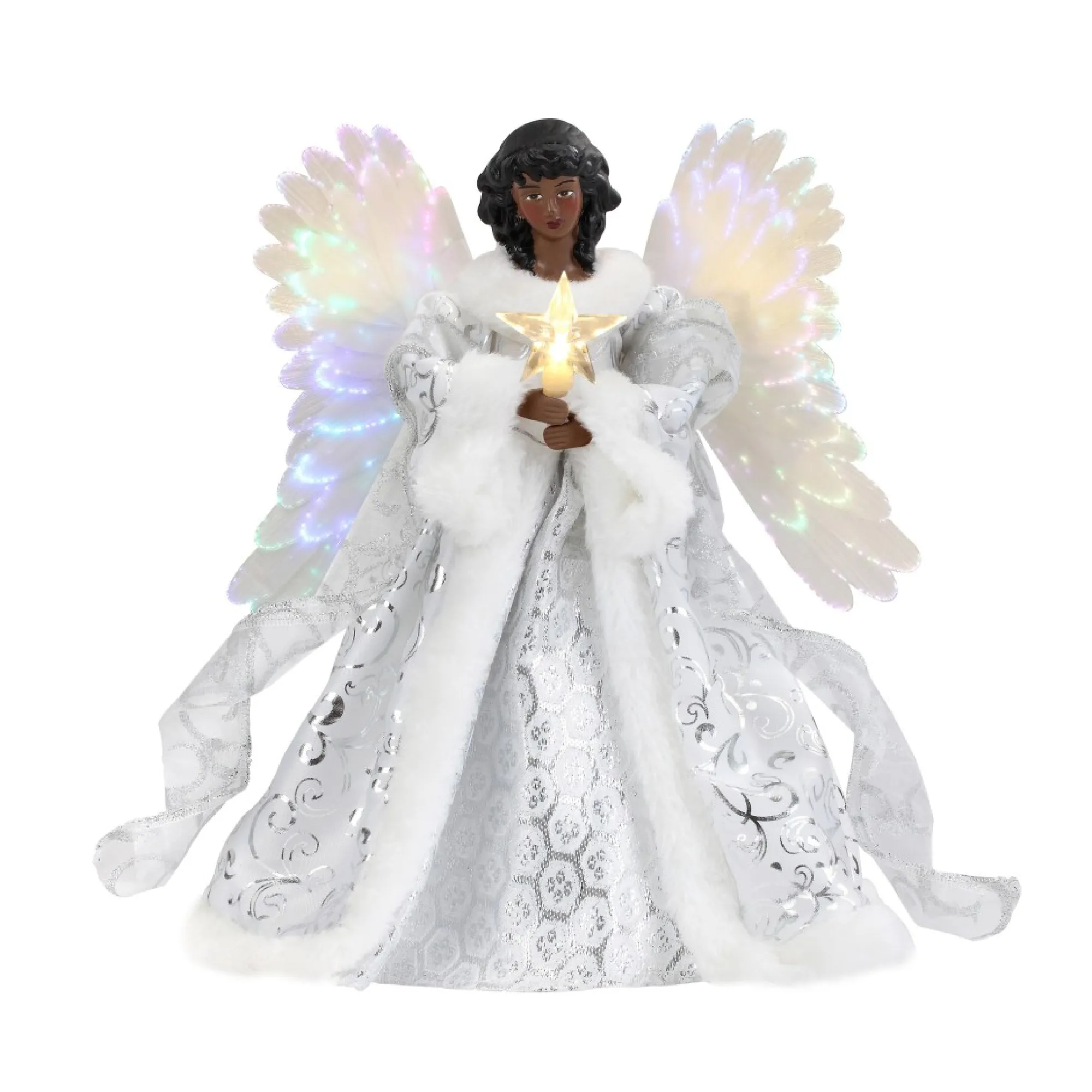 Mr. Christmas Tree Toppers>12" Fiber Optic Animated Tree Topper - Black Angel