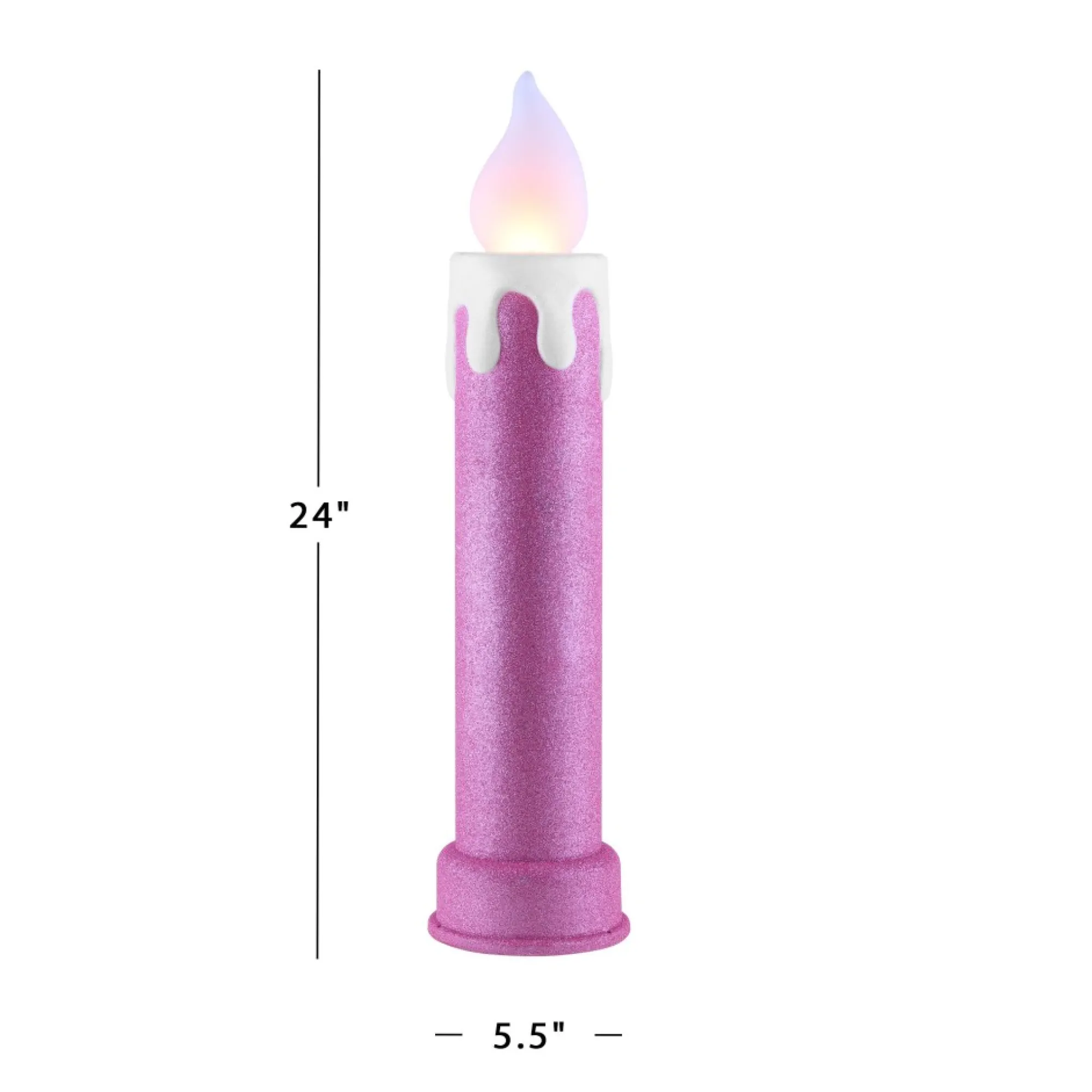 Mr. Christmas Blow Molds>24" Glitter Blow Mold Candle - Set Of 2 Pink