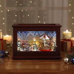 Mr. Christmas Music Boxes>13" Heirloom Christmas Music Box