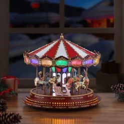 Mr. Christmas Carousels>15" Marquee Deluxe Carousel