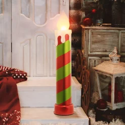 Mr. Christmas Blow Molds>36" Metallic Blow Mold Candle - Red & Green