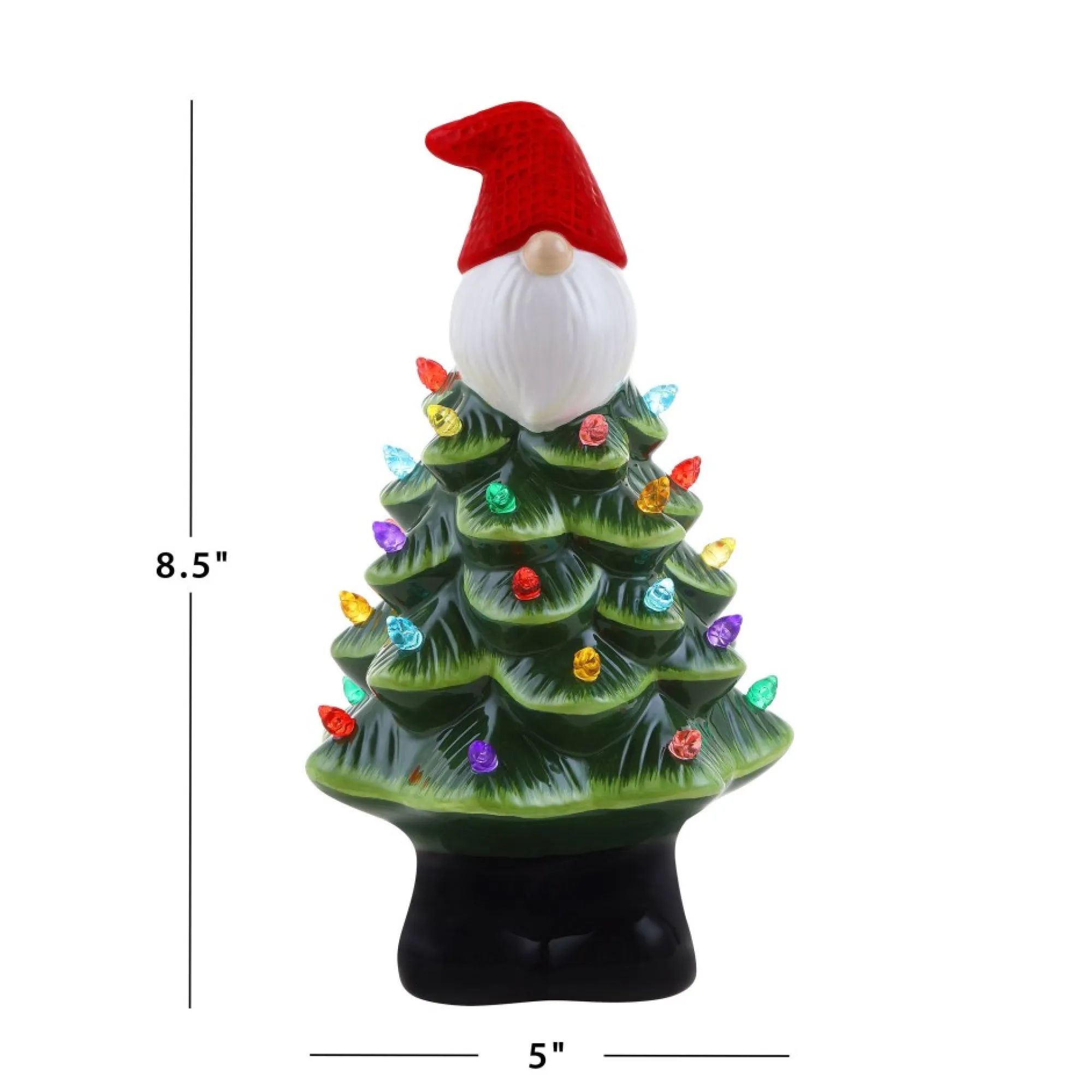 Mr. Christmas Character Trees>8.5" Nostalgic Ceramic Gnome Tree