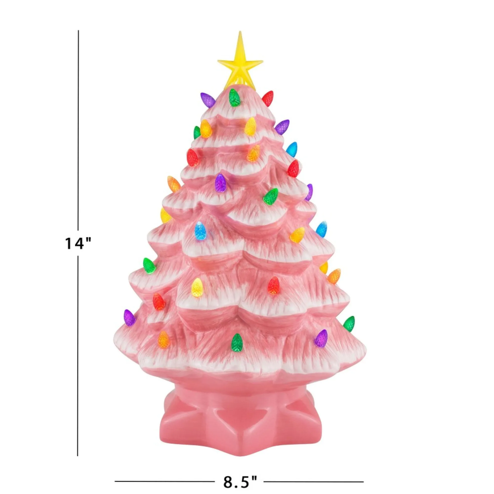 Mr. Christmas Pink Ceramic Trees>14" Nostalgic Ceramic Tree - Pink