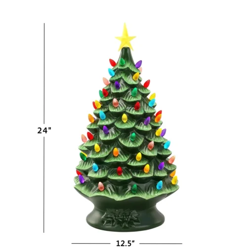 Mr. Christmas Green Ceramic Trees>24" Nostalgic Ceramic Tree - Green