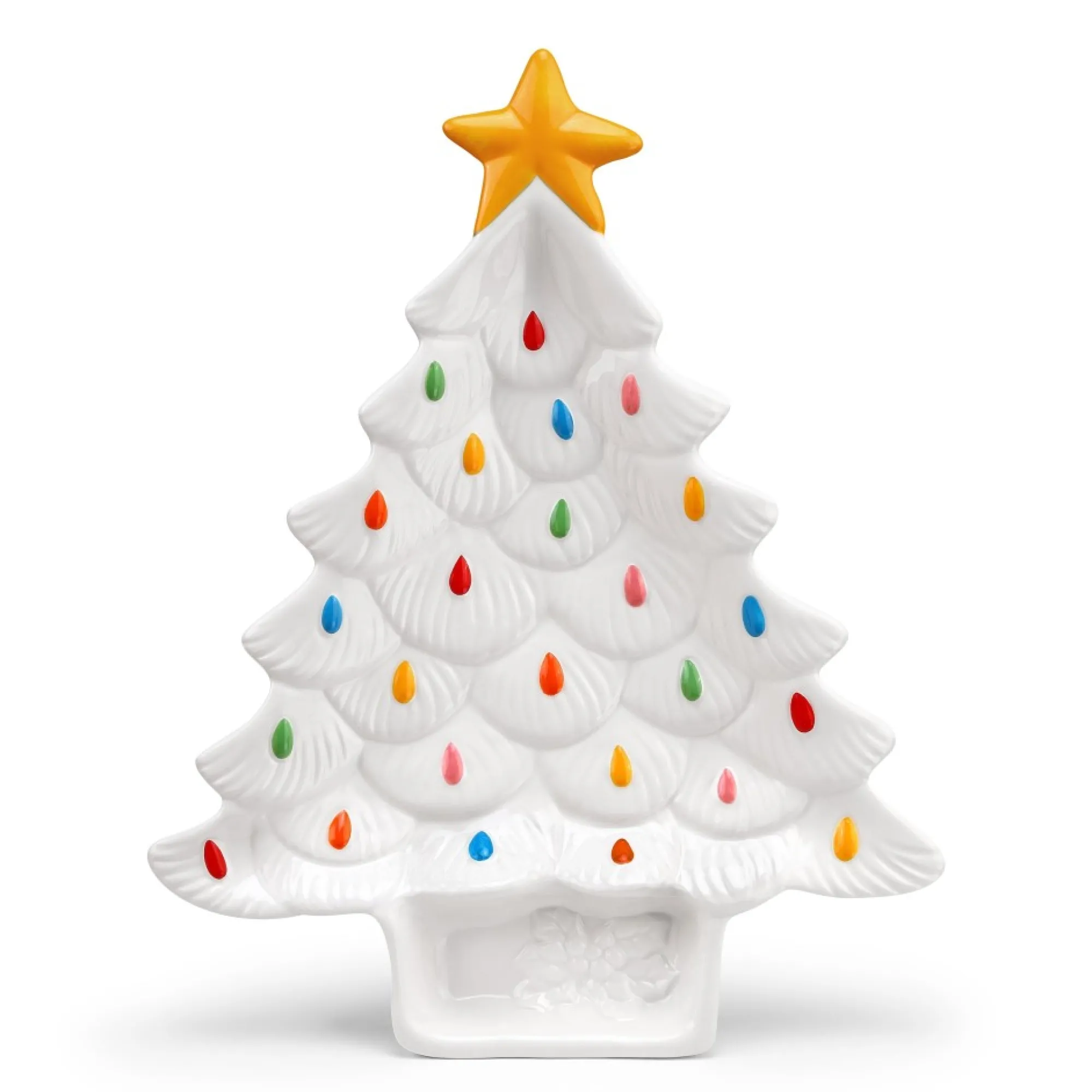 Mr. Christmas Plates & Platters>14.25'' Nostalgic Ceramic Tree Dip Platter - White