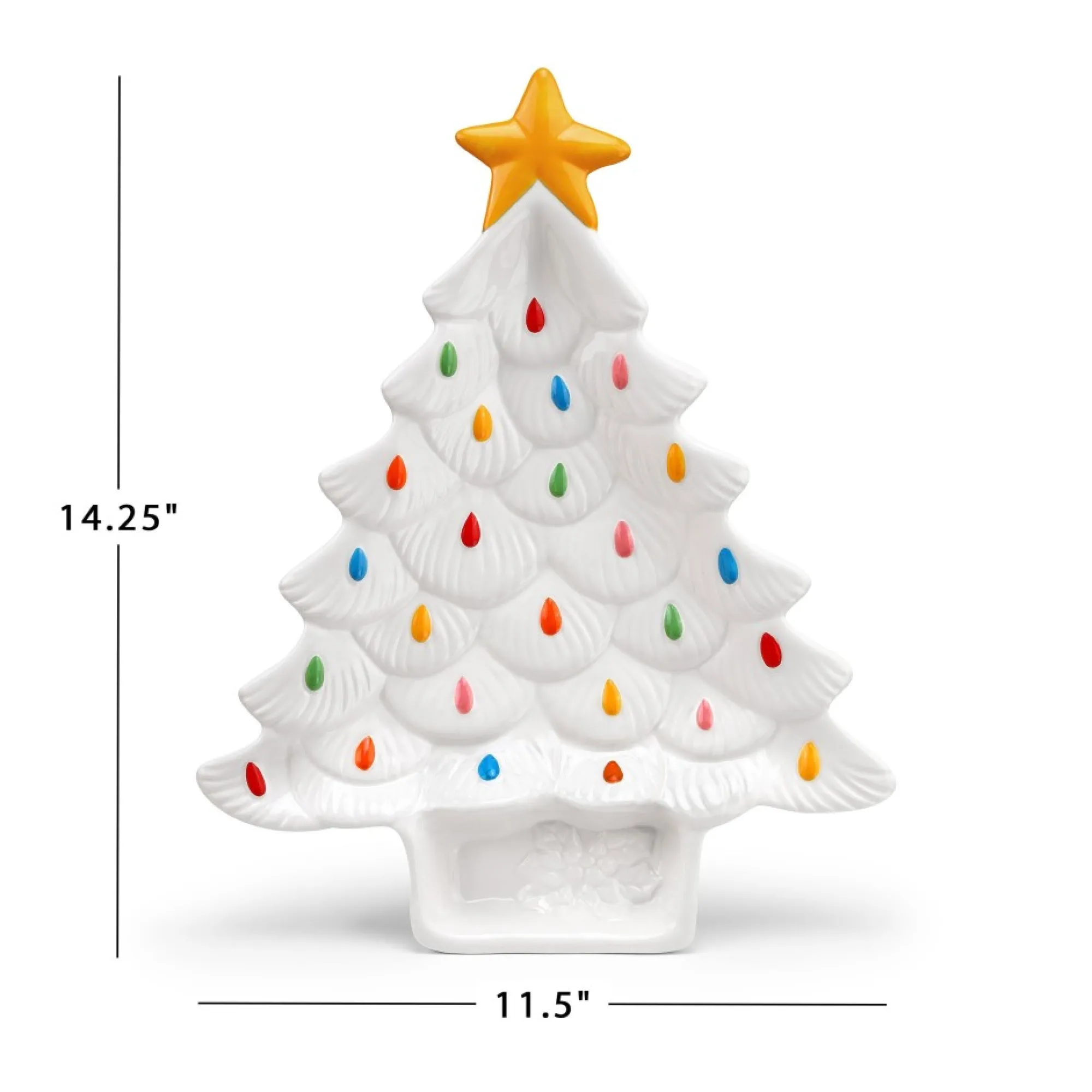 Mr. Christmas Plates & Platters>14.25'' Nostalgic Ceramic Tree Dip Platter - White