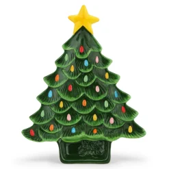 Mr. Christmas Plates & Platters>14.25'' Nostalgic Ceramic Tree Dip Platter - Green