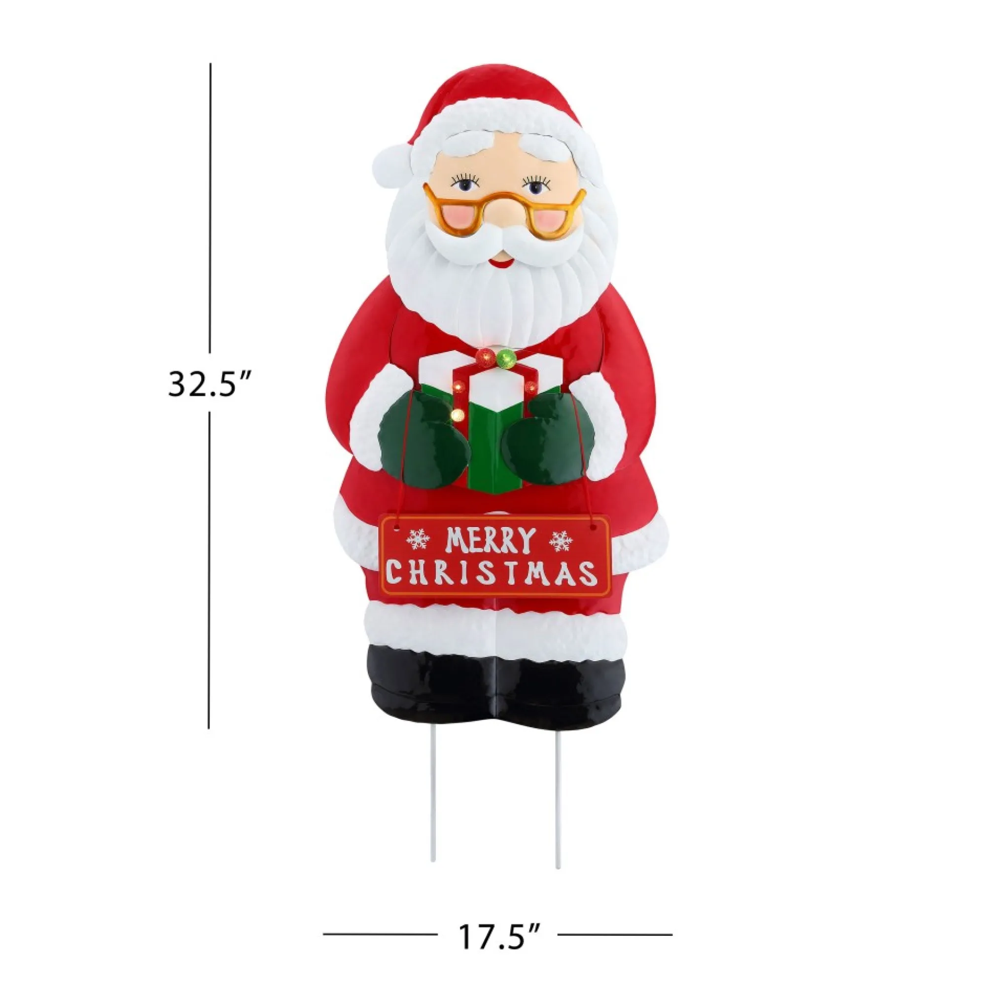 Mr. Christmas Signs>32.5" Outdoor Metal Santa Sign