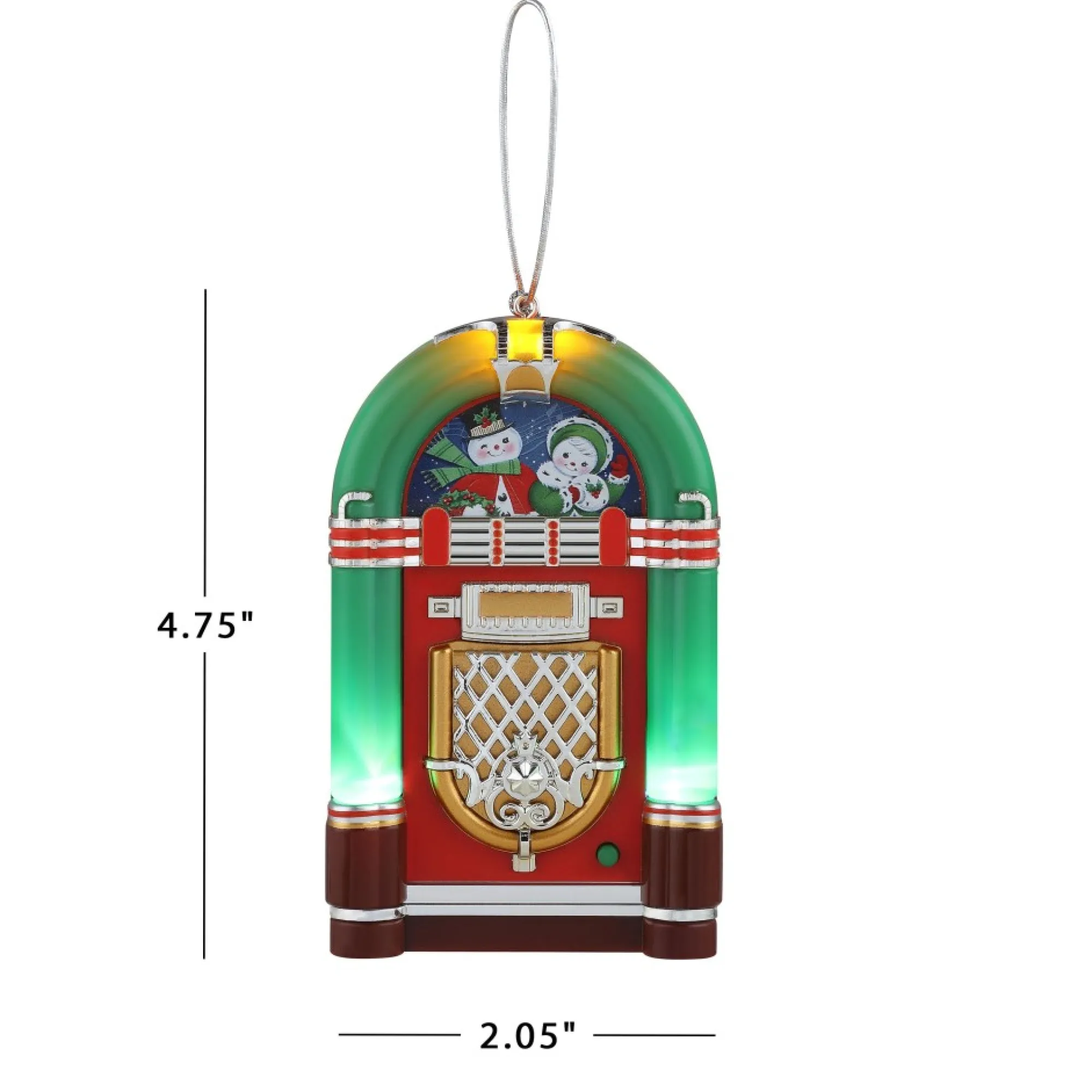 Mr. Christmas Ornaments>4.9" Retro Jukebox Ornament - Green