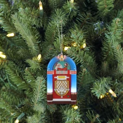Mr. Christmas Ornaments>4.9" Retro Jukebox Ornament - Blue