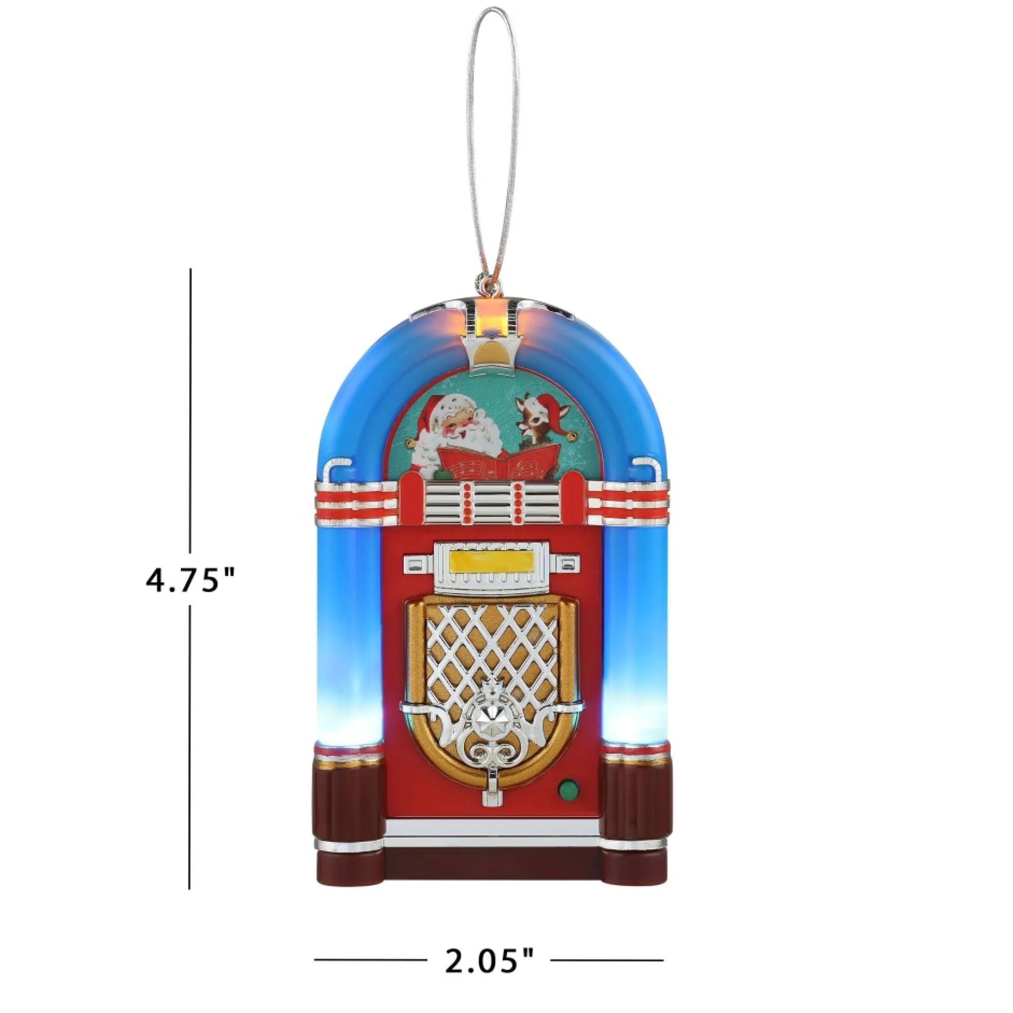 Mr. Christmas Ornaments>4.9" Retro Jukebox Ornament - Blue