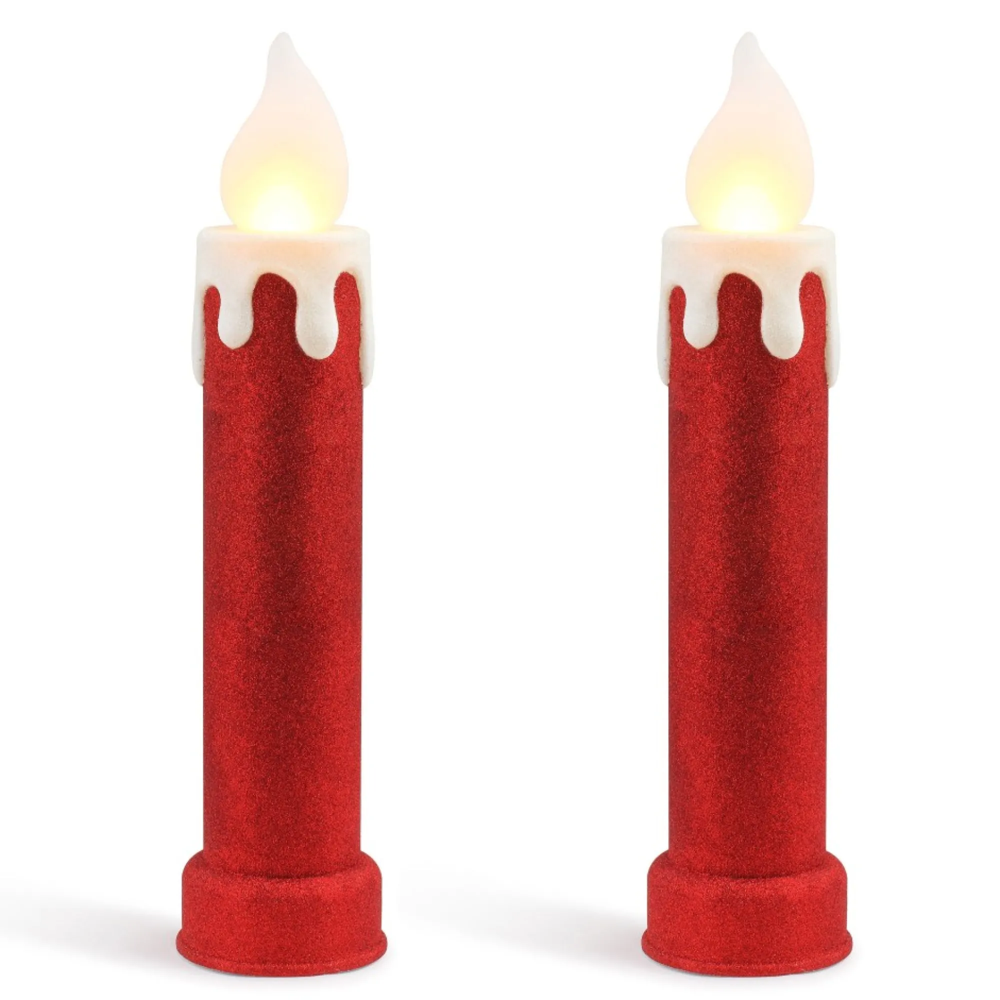 Mr. Christmas Blow Molds>24" Set Of 2 Blow Mold Candles - Red