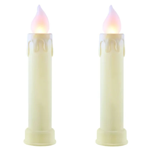 Mr. Christmas Blow Molds>24" Set Of 2 Blow Mold Candles - Ivory