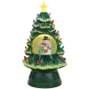Mr. Christmas Green Ceramic Trees>12.5" Snow Globe Nostalgic Tree - Snowman