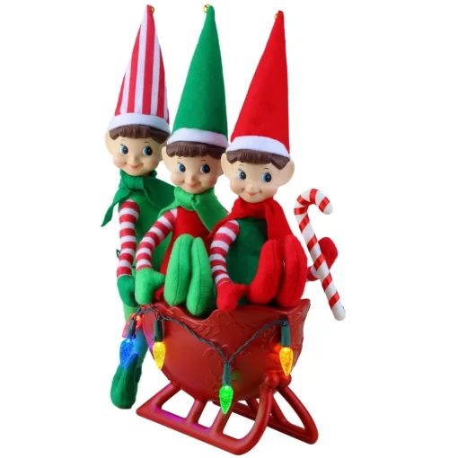 Mr. Christmas Musical Decor>Musical Tabletop Elves In Sleigh