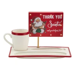 Mr. Christmas Plates & Platters>Night Before Christmas Milk And Cookies Serving Set