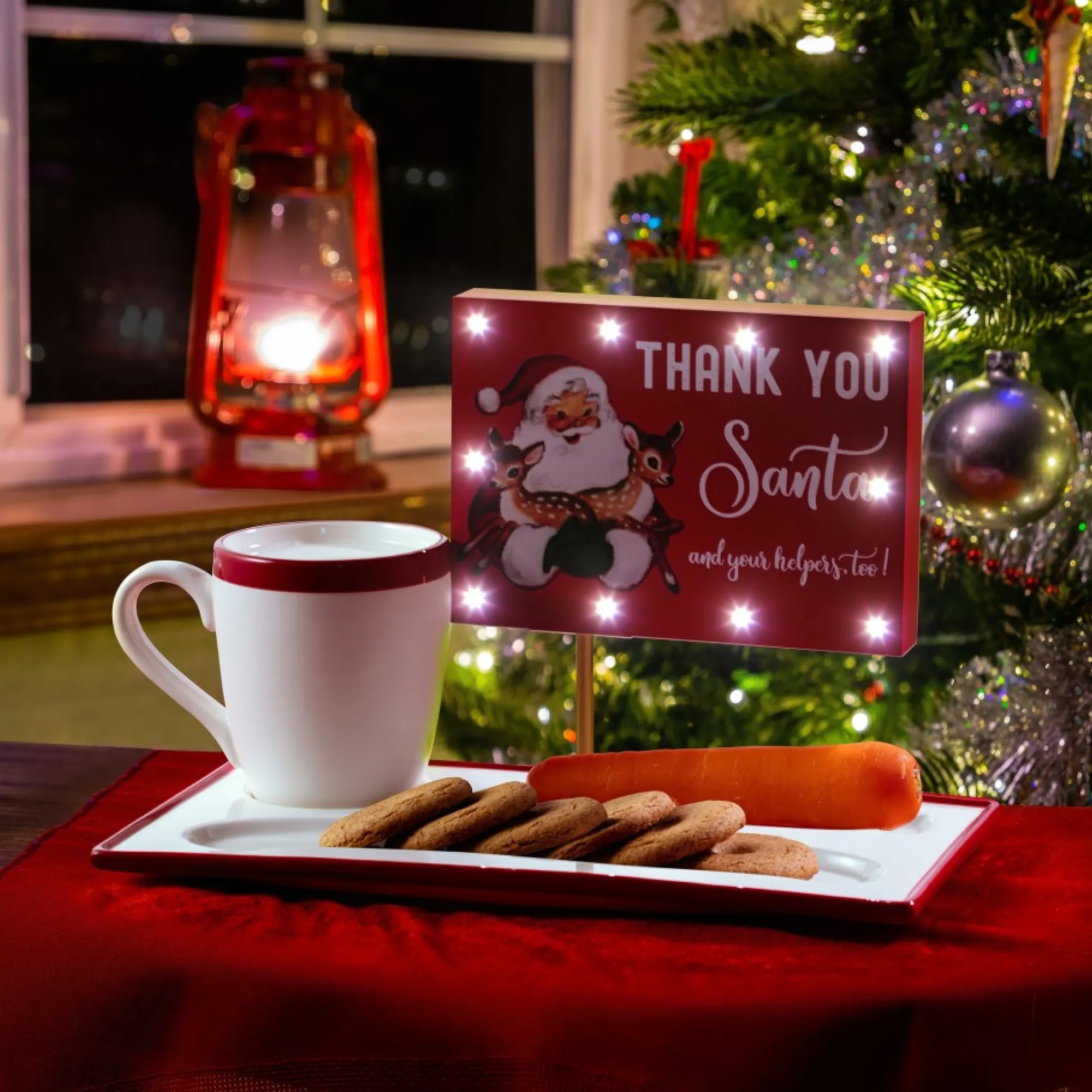 Mr. Christmas Plates & Platters>Night Before Christmas Milk And Cookies Serving Set