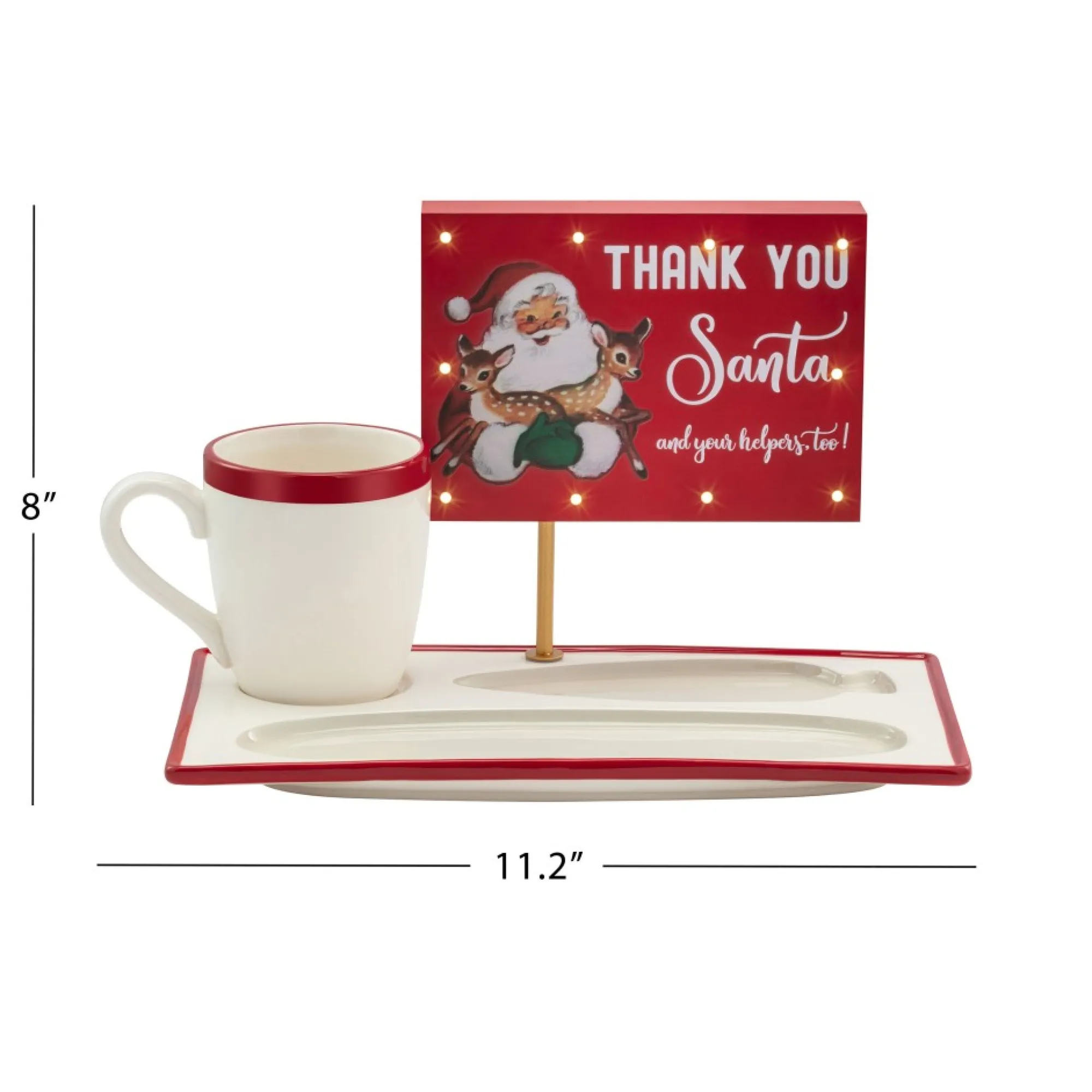 Mr. Christmas Plates & Platters>Night Before Christmas Milk And Cookies Serving Set
