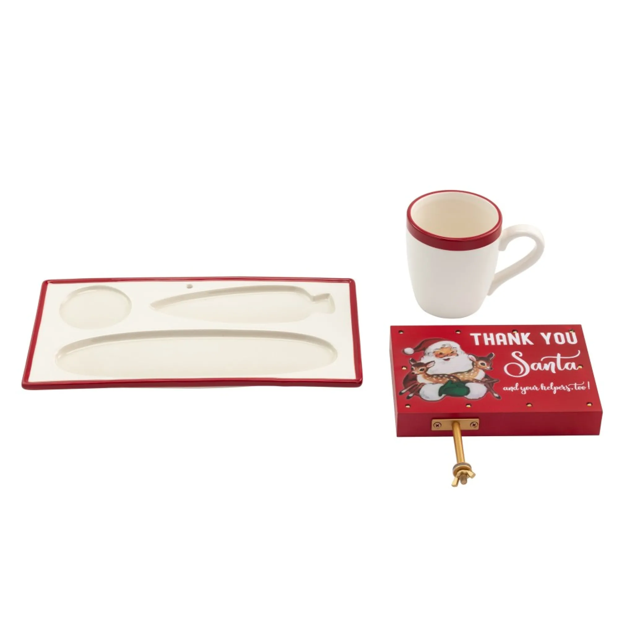 Mr. Christmas Plates & Platters>Night Before Christmas Milk And Cookies Serving Set
