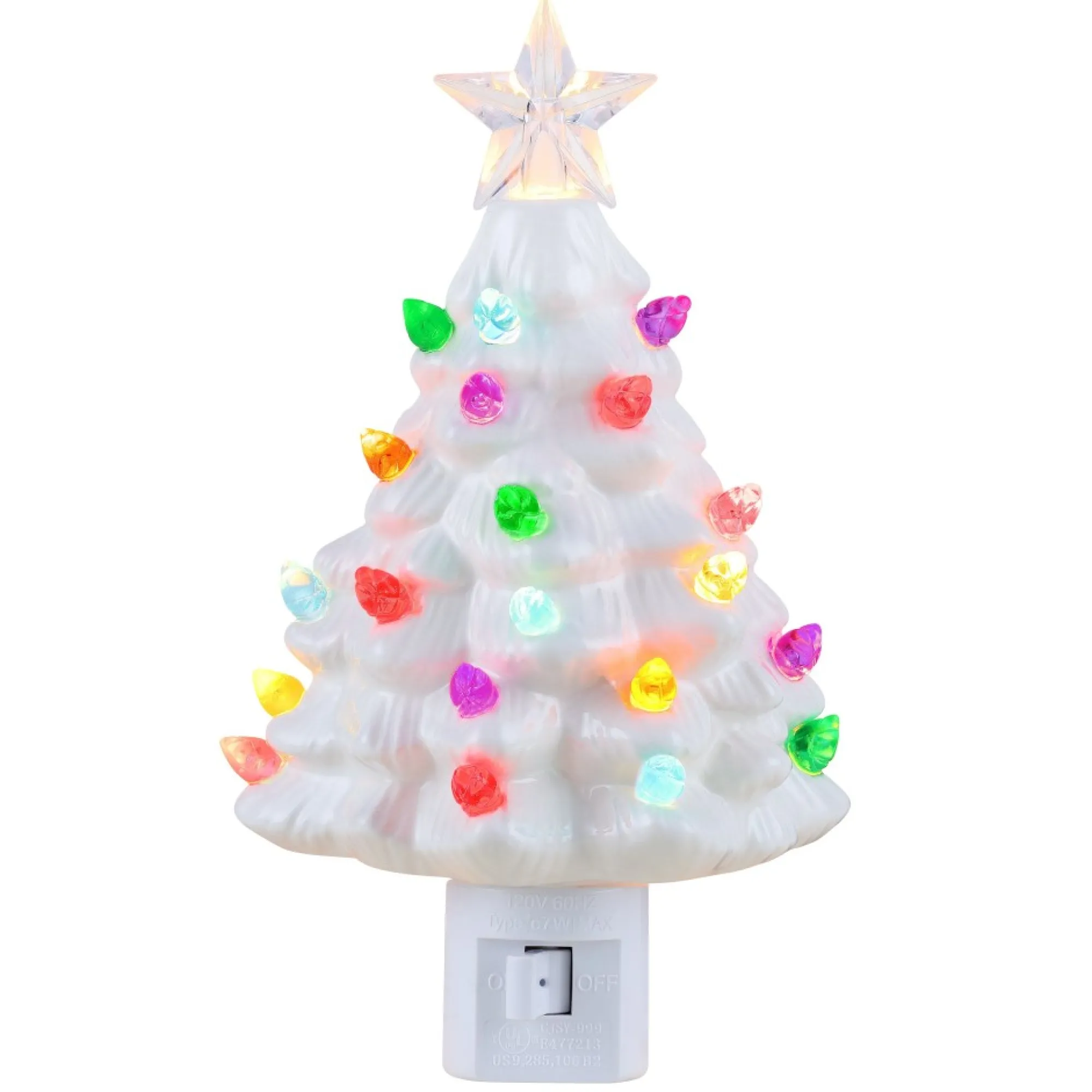 Mr. Christmas Night Lights>Nostalgic Ceramic Tree Nightlight - White