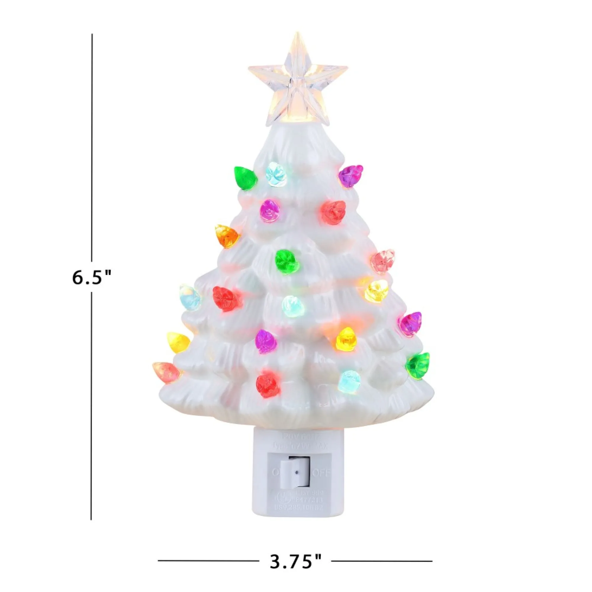 Mr. Christmas Night Lights>Nostalgic Ceramic Tree Nightlight - White