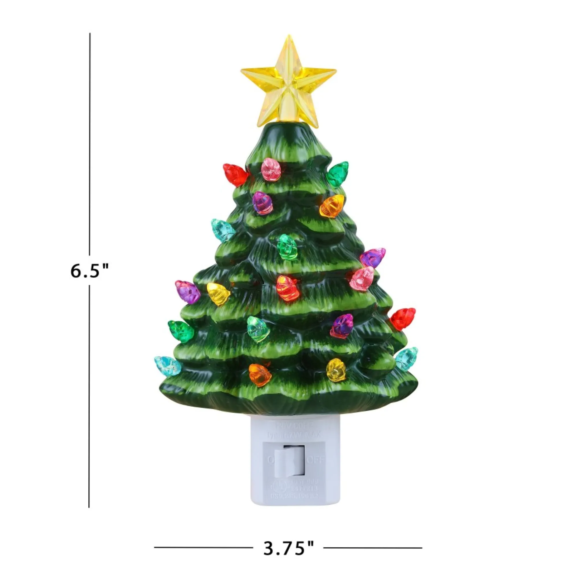 Mr. Christmas Night Lights>Nostalgic Ceramic Tree Nightlight - Green