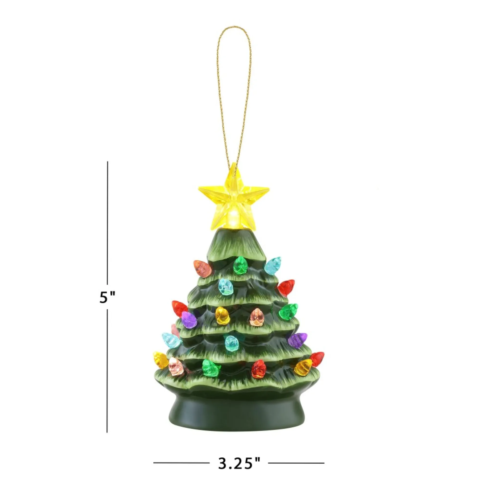 Mr. Christmas Ornaments>Set Of 3 Nostalgic Ceramic Tree Ornaments - Green